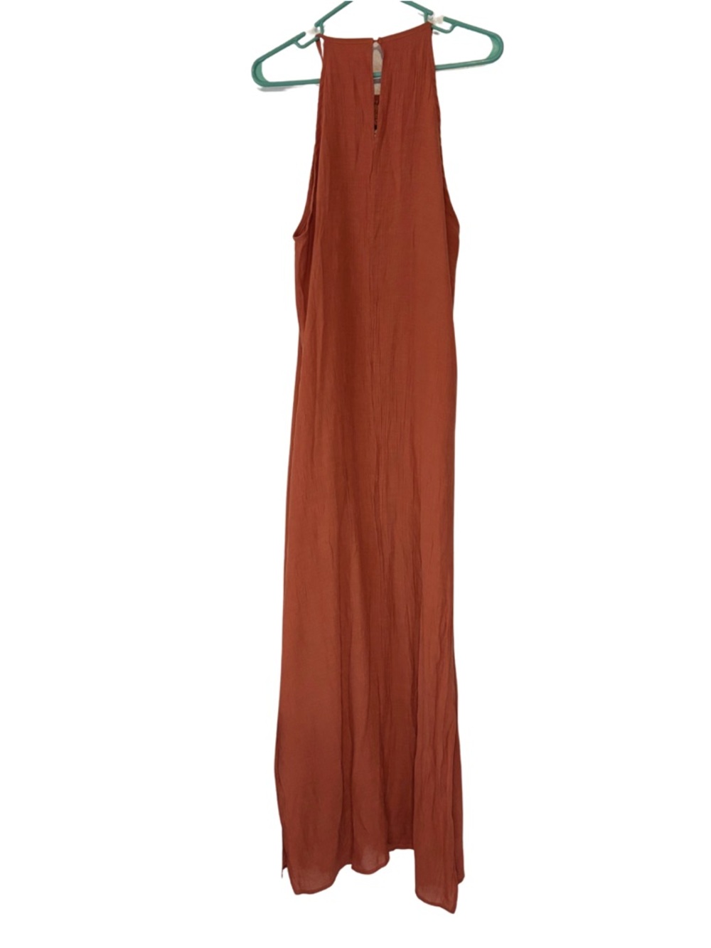 Faroro Crochet Yoke Maxi Dress in Rust - Picture 2 of 5